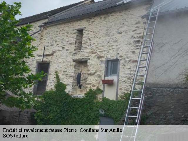 Enduit et ravalement fausse Pierre   conflans-sur-anille-72120 SOS toiture