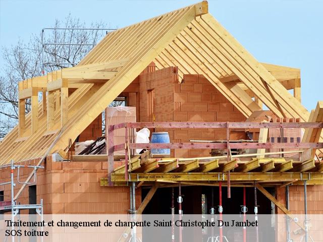 Traitement et changement de charpente  saint-christophe-du-jambet-72170 SOS toiture