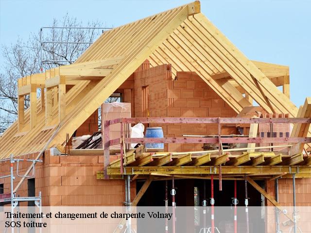 Traitement et changement de charpente  volnay-72440 SOS toiture